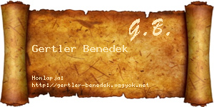 Gertler Benedek névjegykártya